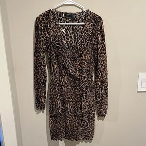 ASOS Leopard Print Long Sleeve Dress